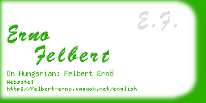 erno felbert business card